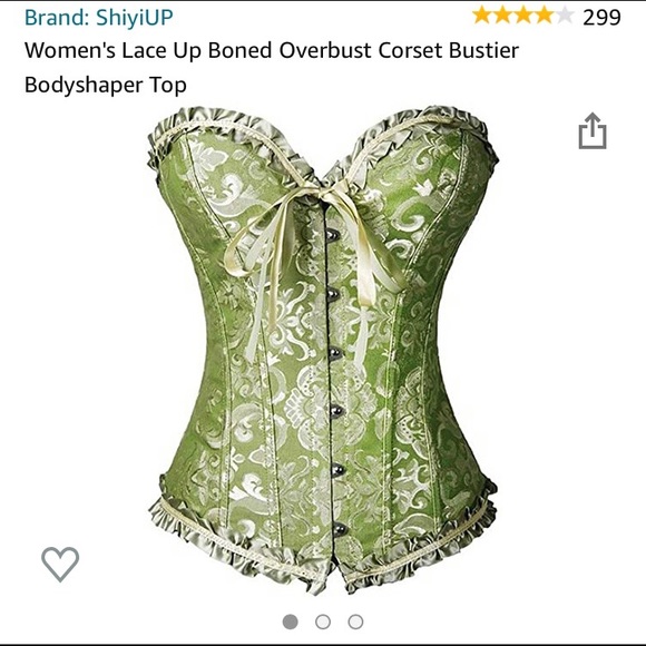 Green & Ivory Corset - Picture 1 of 3